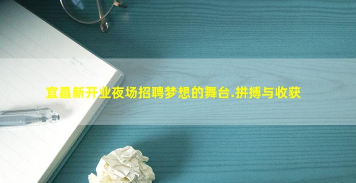 宜昌新开业夜场招聘梦想的舞台.拼搏与收获